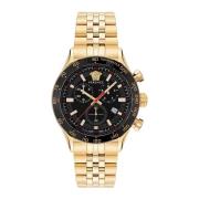 Gouden Chrono Roestvrijstalen Armbandhorloge Versace , Yellow , Heren