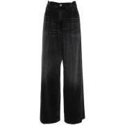 Zwarte Wijde Pijpen Denim Jeans Haikure , Black , Dames