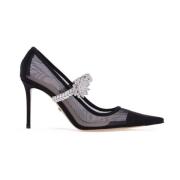 Pumps met kristallen band en puntige neus Mach & Mach , Black , Dames