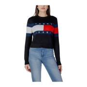 Zwarte Geregenereerde Katoenen Sweatshirt Tommy Jeans , Black , Dames