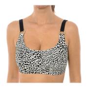 Animal Print Bikini Top met U-hals Michael Kors , White , Dames