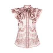 Poederroze Blouse met Knoopsluiting Zimmermann , Pink , Dames