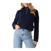 Gouden Knoop Polo Sweater Tommy Hilfiger , Blue , Dames