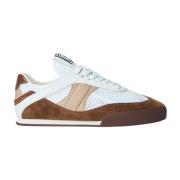 Suede Mesh Panel Sneakers Chloé , Brown , Dames