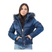 Blauwe gewatteerde jas met afneembaar vest YES ZEE , Blue , Dames