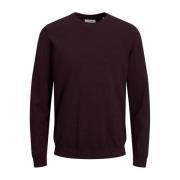 Katoenen Crew Neck Gebreide Trui Jack & Jones , Brown , Heren