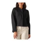 Hoge Nek Aansluitende Zwarte Blazer Selected Femme , Black , Dames