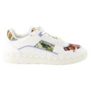 Geborduurde Freedots Leren Sneakers Valentino Garavani , White , Heren