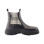 Lage enkellaarsjes - Leer - Zwart Burberry , Black , Dames