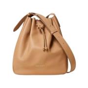 Forever Leren Bucket Bag Twinset , Brown , Dames