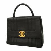 Pre-owned Leather chanel-bags Chanel Vintage , Black , Dames