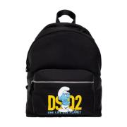 Rugzak met logo opdruk Dsquared2 , Black , Heren