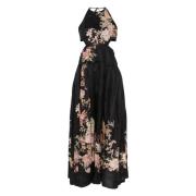 Bloemenprint Linnen Halterjurk Zimmermann , Black , Dames