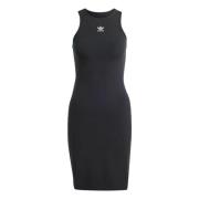 Geribbelde Bodycon Jurk Adidas , Black , Dames