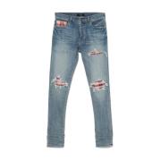 Lichtblauwe Ripped Jeans met knoopsluiting Amiri , Blue , Heren