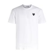 Wit Hart Patch T-shirt Comme des Garçons Play , White , Heren