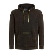 Logo Katoenen Sweatshirt met Capuchon Guess , Black , Heren