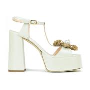 Bloem Platform Sandaal Prosperine , White , Dames