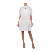 Innovatieve Gelaagde Jurk met Elastische Taille Emporio Armani , White...