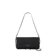 Zwarte leren crossbody tas Zadig & Voltaire , Black , Dames