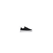 Casual leren sneaker met rubberen zool Crime London , Black , Heren