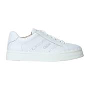 Geperforeerd Logo Leren Sneakers Chloé , White , Dames