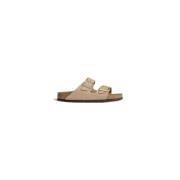 Nubuck Leren Sandaal Birkenstock , Beige , Dames