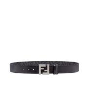 Studded omkeerbare riem met FF Squared Fendi , Black , Heren