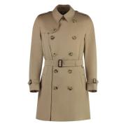 Klassieke Katoenen Trenchcoat met Riem Burberry , Beige , Heren