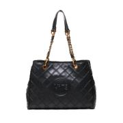 Zwarte Winkel Tas met Drie Compartimenten V73 , Black , Dames