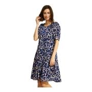 Blauwe Lucette Jurk met 1/2 Mouwen IN Front , Blue , Dames