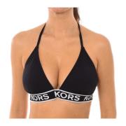 Elastische Bikini Top met Logo Michael Kors , Black , Dames