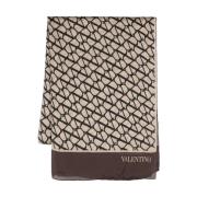 VLogo Signature Jacquard Sjaal Valentino Garavani , Brown , Dames