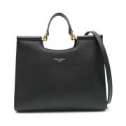 Iconische Zwarte Leren Schoudertas Dolce & Gabbana , Black , Dames