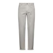 Comfortabele Katoenen Denim Jeans Brunello Cucinelli , Gray , Heren