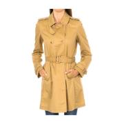 Trenchcoat Jas met Revers Kraag Armani Jeans , Brown , Dames