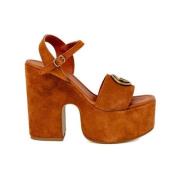 Suede High Heel Pumps Collectie Guess , Brown , Dames