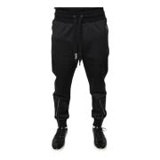 Zwarte Polyester Jogger Sweatpants met Trekkoordsluiting Dolce & Gabba...