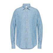 Katoenen shirt Eleventy , Blue , Heren