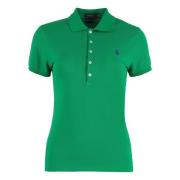 Katoen Piqué Polo Shirt Polo Ralph Lauren , Green , Dames