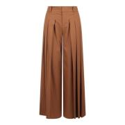 Wijde Broek met Plooien Alice + Olivia , Brown , Dames