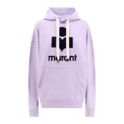 Organische katoenen hoodie met flocklogo Isabel Marant Étoile , Purple...