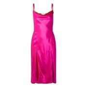 Fuchsia Roze Slip Jurk met Zijsplit Acne Studios , Pink , Dames