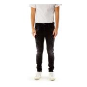 Fade Effect Tapered Fit Jeans Elias Rumelis , Gray , Heren