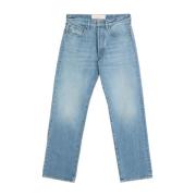 Blauwe Straight Cut Jeans Valentino Garavani , Blue , Heren