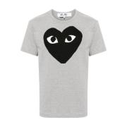 Hart Print T-shirts en Polo's Grijs Comme des Garçons , Gray , Heren