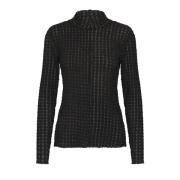 Slim-fit Meteorite Blouse met hoge hals Karen by Simonsen , Black , Da...