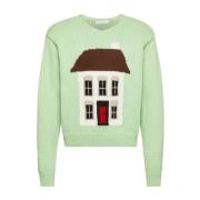 Groene Sweater met Huis Motief JW Anderson , Green , Heren