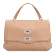 Leren handtas met draaislot Zanellato , Brown , Dames