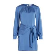 Korte Polyester Jurk Lente/Zomer Collectie Vila , Blue , Dames